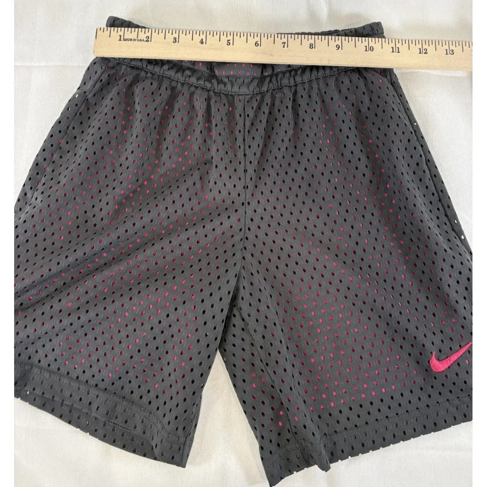 Nike Athletic Mesh Shorts Spandex Lining Black Pink DRI-FIT Youth Size Medium M